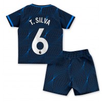 Fotballdrakt Barn Chelsea Thiago Silva #6 Bortedraktsett 2023-24 Kortermet (+ Korte bukser)
